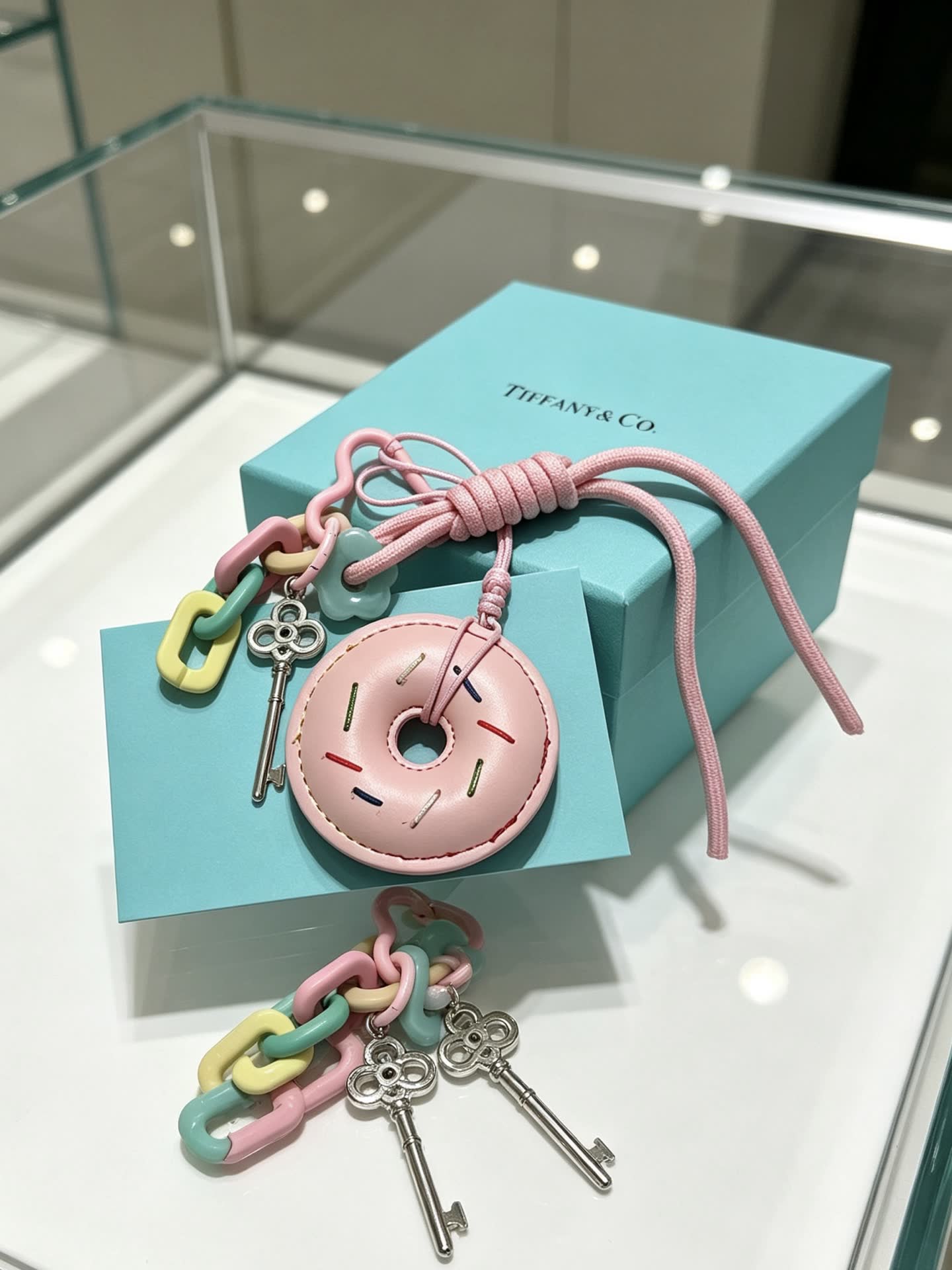 Tiffany & Co. Pink Donut Keychain